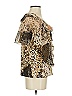 Simonton Says Animal Print Brown Short Sleeve Blouse Size XS - photo 4