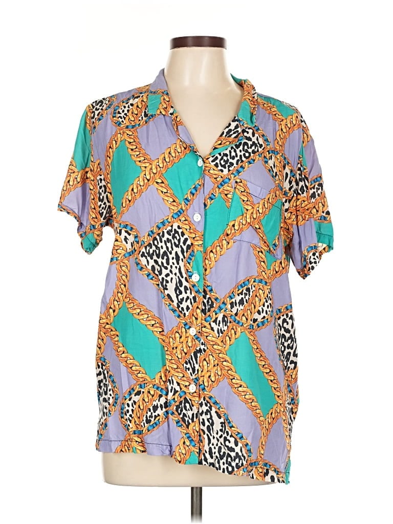 Pre-owned Inamorata Short Sleeve Blouse In Blue