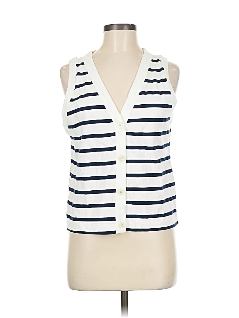 Pre-owned Ann Taylor Loft Sweater Vest In White