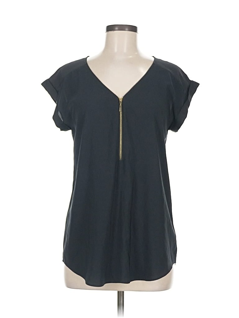 Pre-owned Express Short Sleeve Top Black V Neck Tops