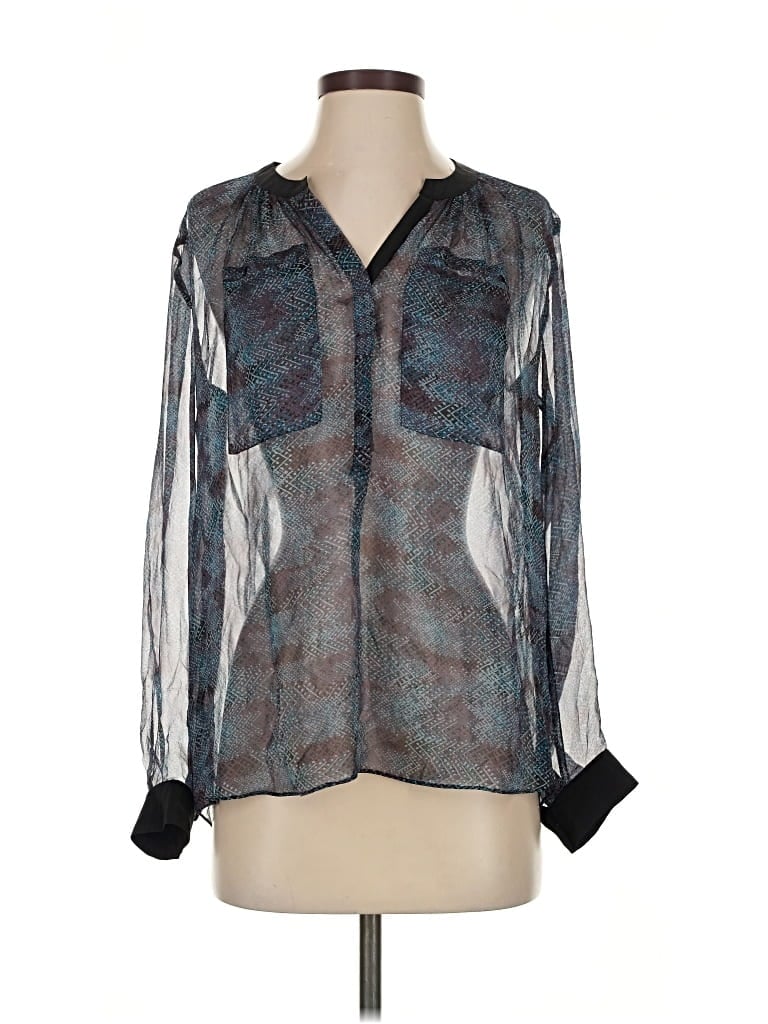 Pre-owned Rebecca Taylor Long Sleeve Blouse In Blue