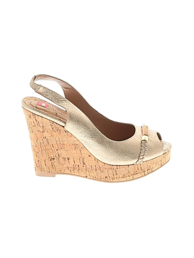 Pre-owned Elaine Turner Wedges In Brown
