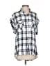 Rails Plaid Silver Short Sleeve Blouse Size XS - photo 1