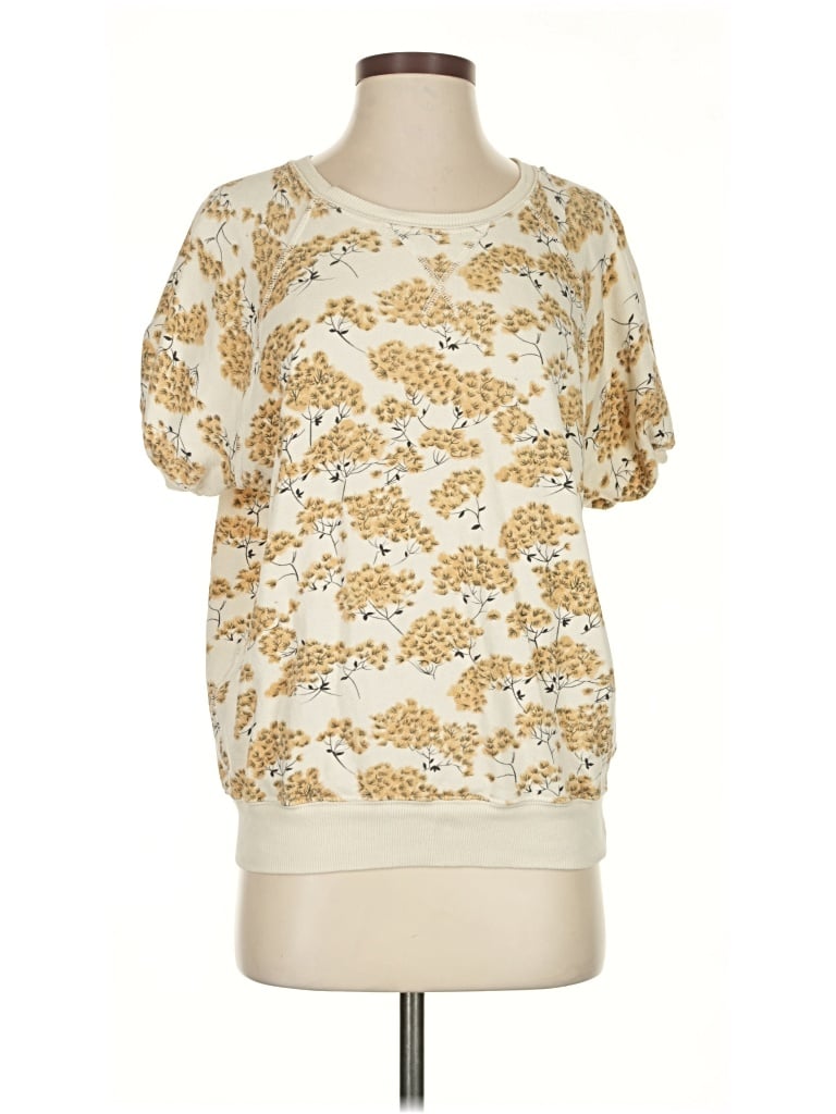 Pre-owned The Great Short Sleeve Blouse In Gold