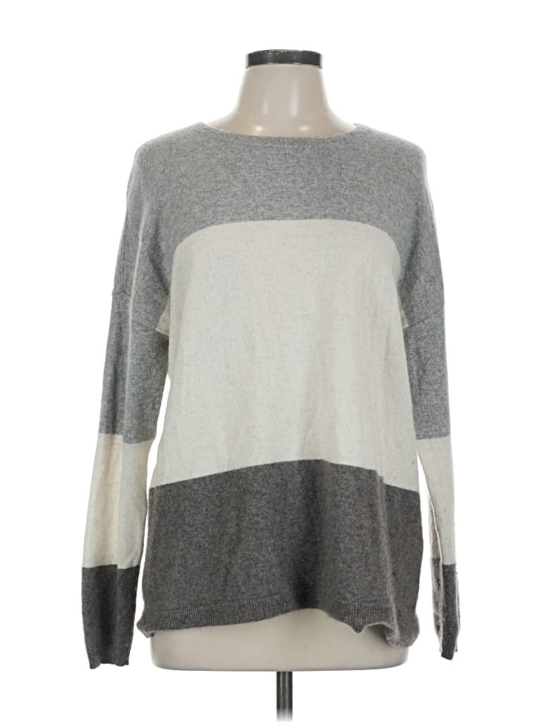 Pre-owned Jjill Cashmere Pullover Sweater In White