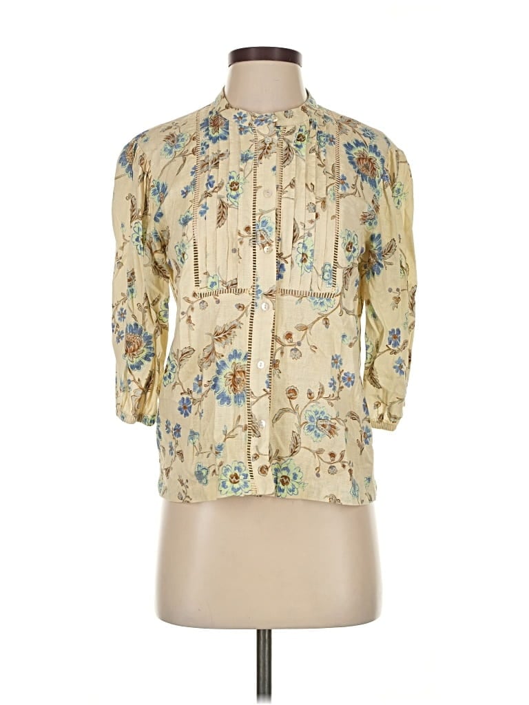 Pre-owned Mng 3/4 Sleeve Blouse In White