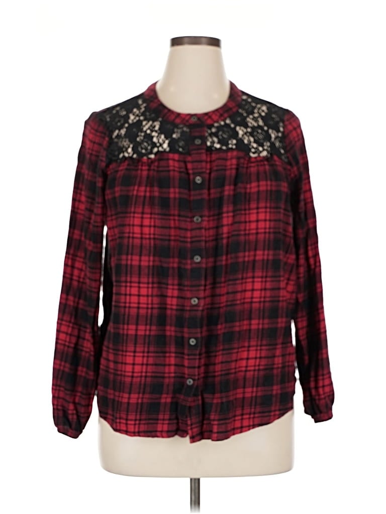 Pre-owned Massini Long Sleeve Blouse In Red