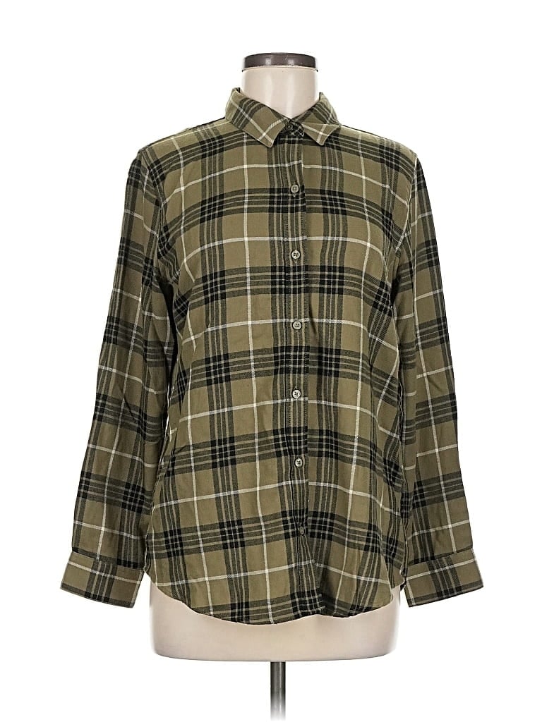 Pre-owned Banana Republic Factory Store Long Sleeve Button Down Shirt In Green