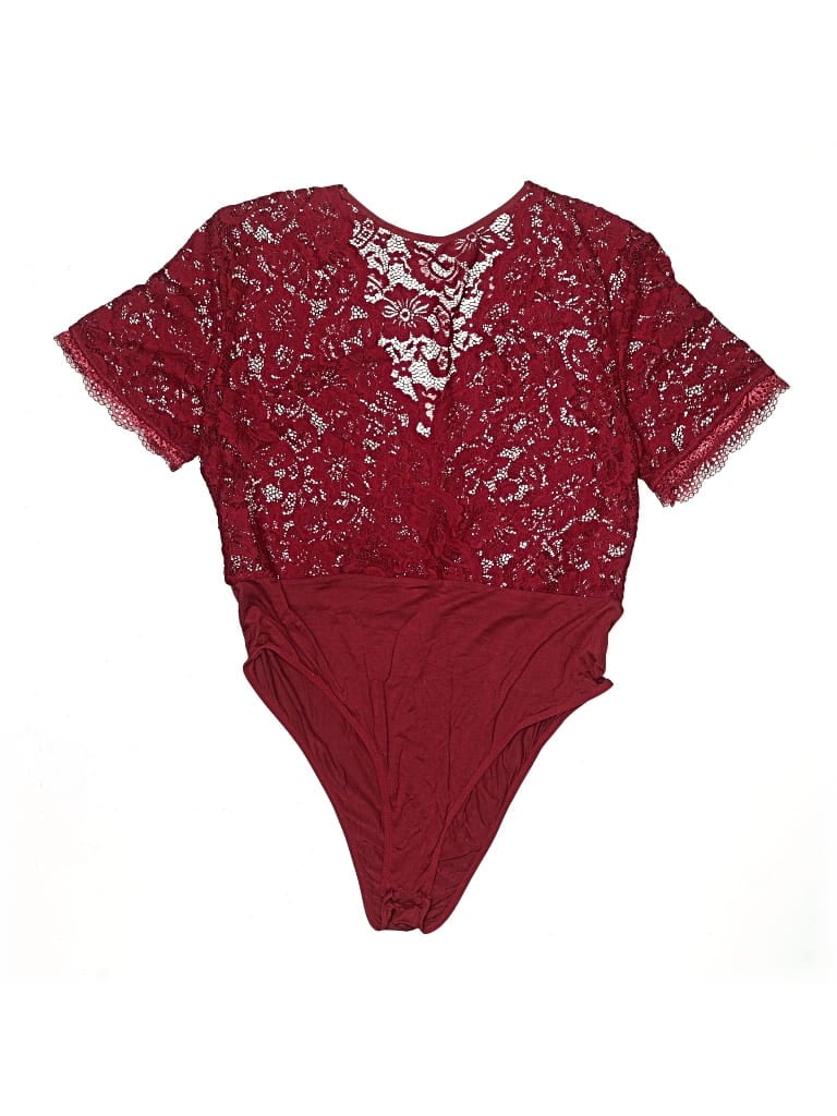 Pre-owned Unbranded Bodysuit In Burgundy