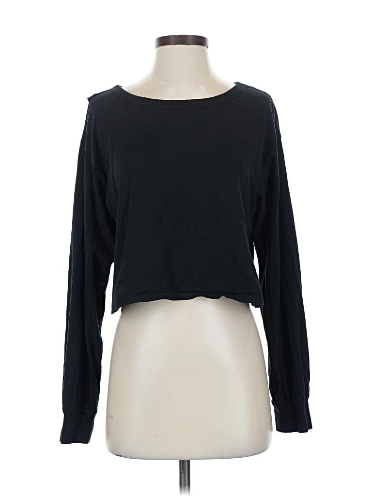 Pre-owned Fabletics Long Sleeve T-shirt In Black