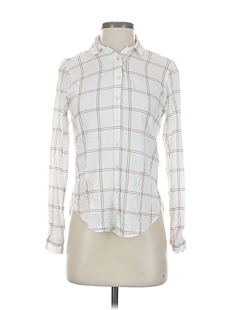 Pre-owned Abercrombie & Fitch Long Sleeve Blouse In White