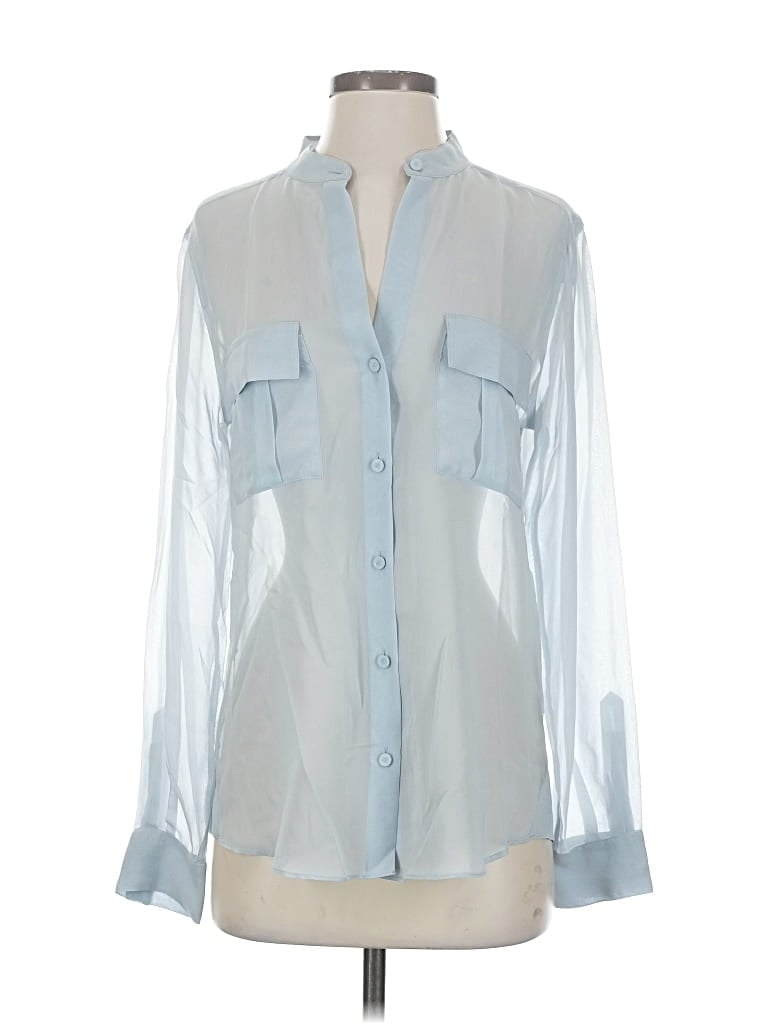 Pre-owned Bcbgmaxazria Long Sleeve Blouse In Blue