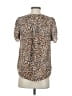Maison d' Amelie 100% Polyester Animal Print Brown Short Sleeve Blouse Size XS - photo 2