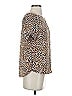 Maison d' Amelie 100% Polyester Animal Print Brown Short Sleeve Blouse Size XS - photo 4