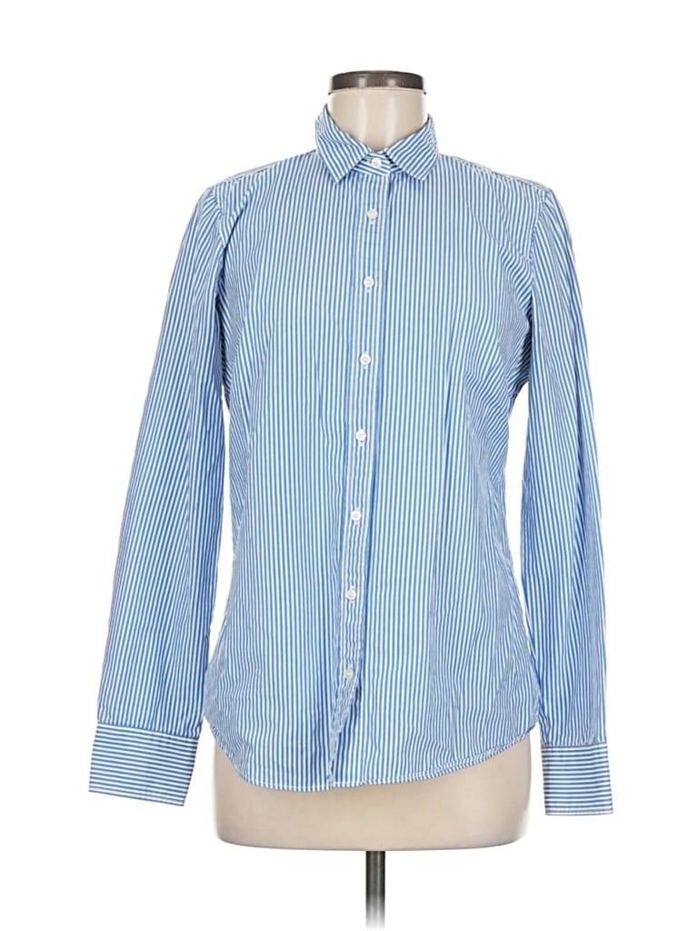 Pre-owned Haberdashery For J.crew Long Sleeve Button Down Shirt In Blue