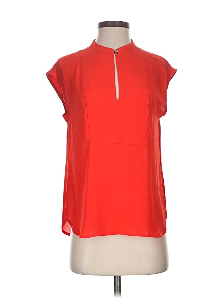 Pre-owned J.crew 365 Short Sleeve Blouse In Red