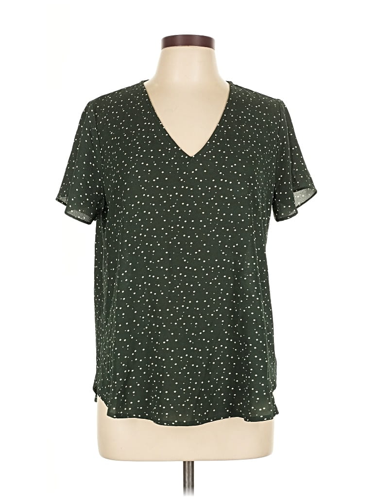 Pre-owned 41hawthorn Short Sleeve Blouse In Green