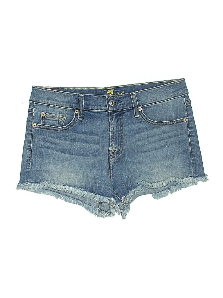Pre-owned 7 For All Mankind Denim Shorts In Blue