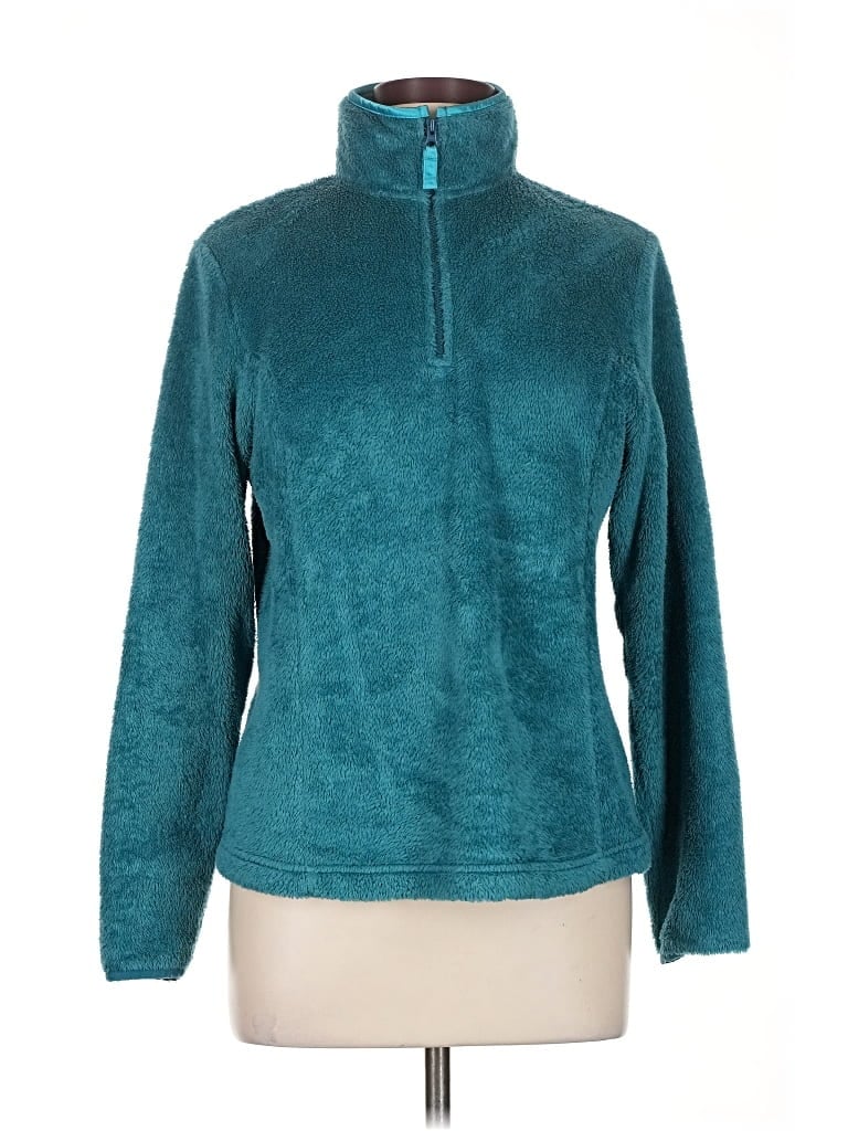Pre-owned Lands' End Fleece Jacket In Blue