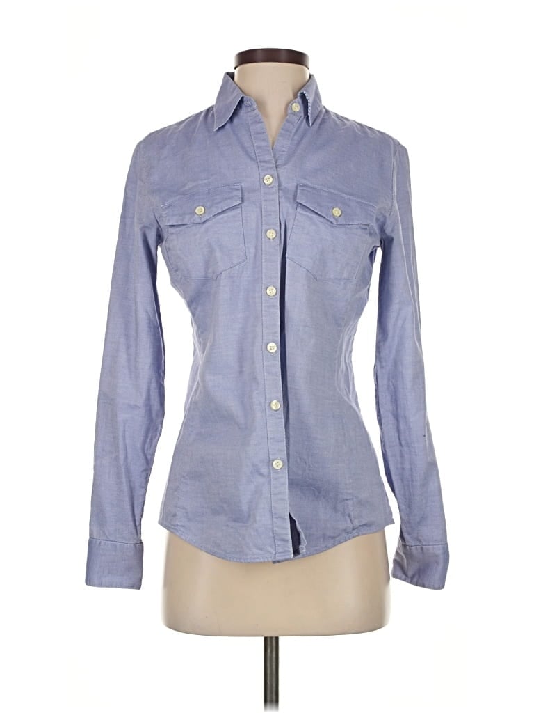 Pre-owned Banana Republic Long Sleeve Button Down Shirt In Blue