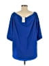 Amanda U. 100% Polyester Blue Short Sleeve Blouse Size L - photo 2