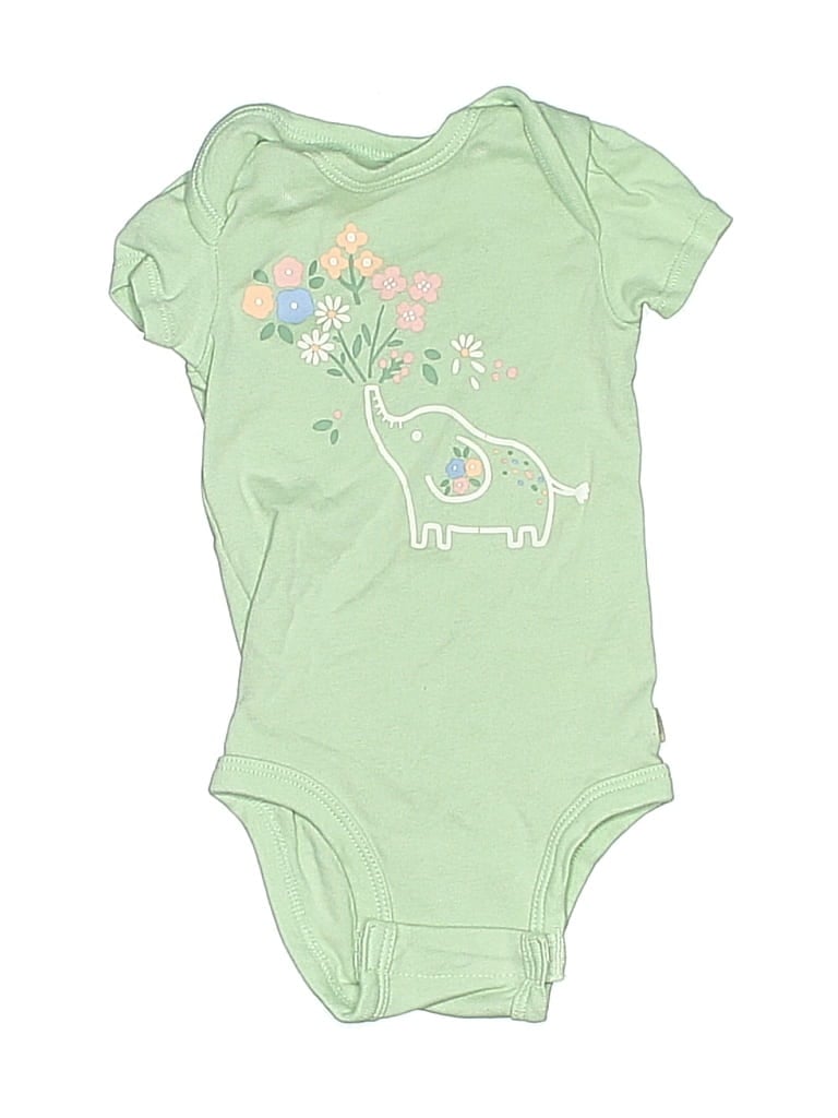 Pre-owned Huggies Babies' Short Sleeve Onesie In Green