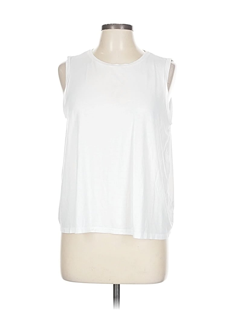 Pre-owned Eileen Fisher Sleeveless T-shirt In White