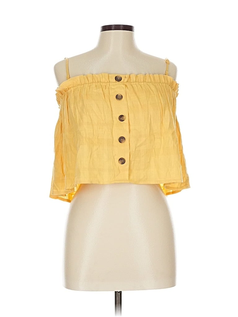Pre-owned American Eagle Outfitters Sleeveless Blouse In Yellow