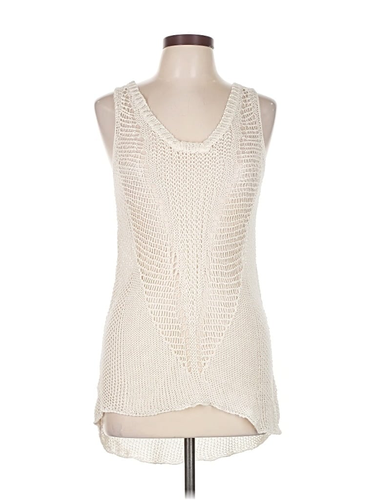Pre-owned Cabi Sleeveless Top Ivory Cowl Neck Tops In White