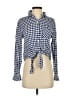 Rails Checkered-gingham Blue Long Sleeve Blouse Size XS - photo 1
