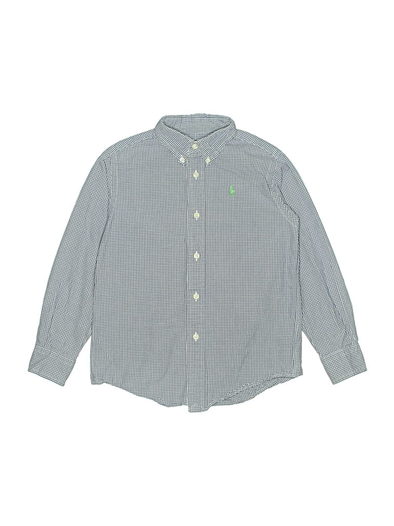 Pre-owned Ralph Lauren Kids' Long Sleeve Button Down Shirt In Gray
