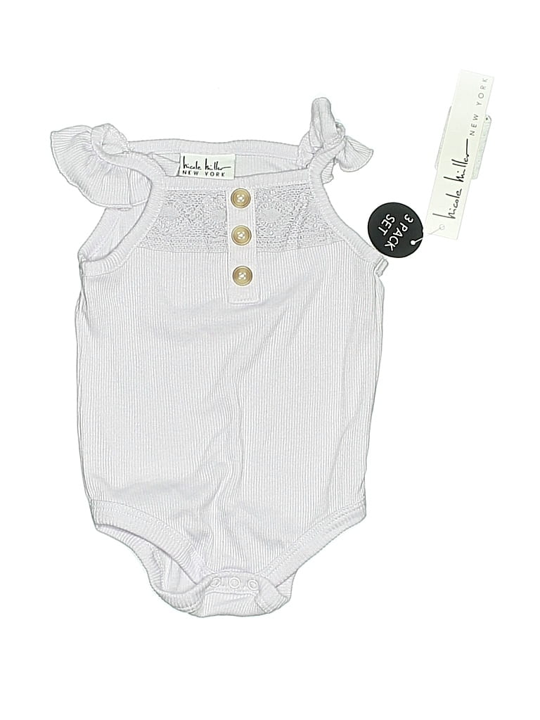 Pre-owned Nicole Miller Babies' Short Sleeve Onesie In Silver