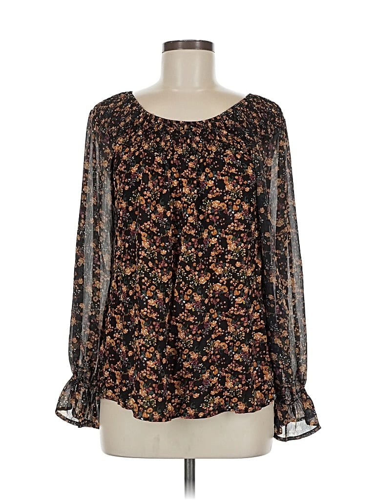 Pre-owned Westport Long Sleeve Blouse In Black