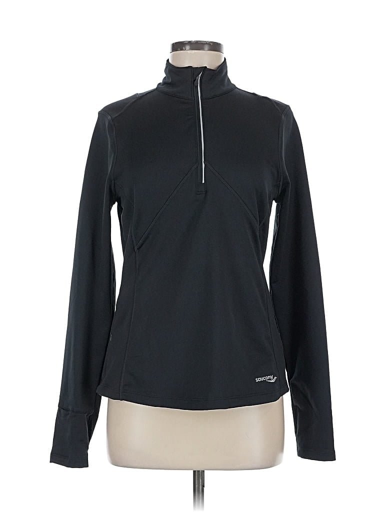 Pre-owned Saucony Fleece Jacket In Black