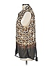 Chico's 100% Polyester Animal Print Brown Sleeveless Blouse Size Lg (2) - photo 5