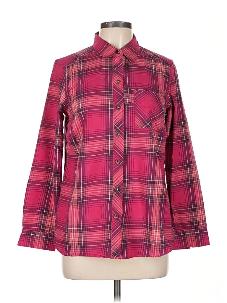 Pre-owned Eddie Bauer Long Sleeve Blouse In Burgundy