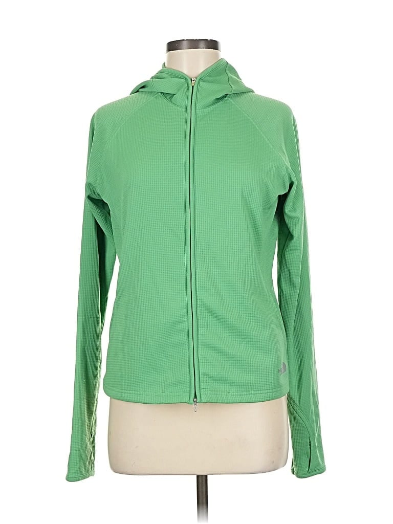 Pre-owned The North Face Zip Up Hoodie In Green