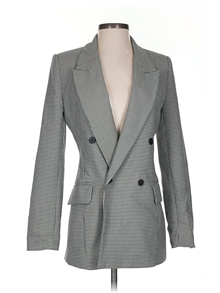 Pre-owned Zara Blazer Jacket In Gray