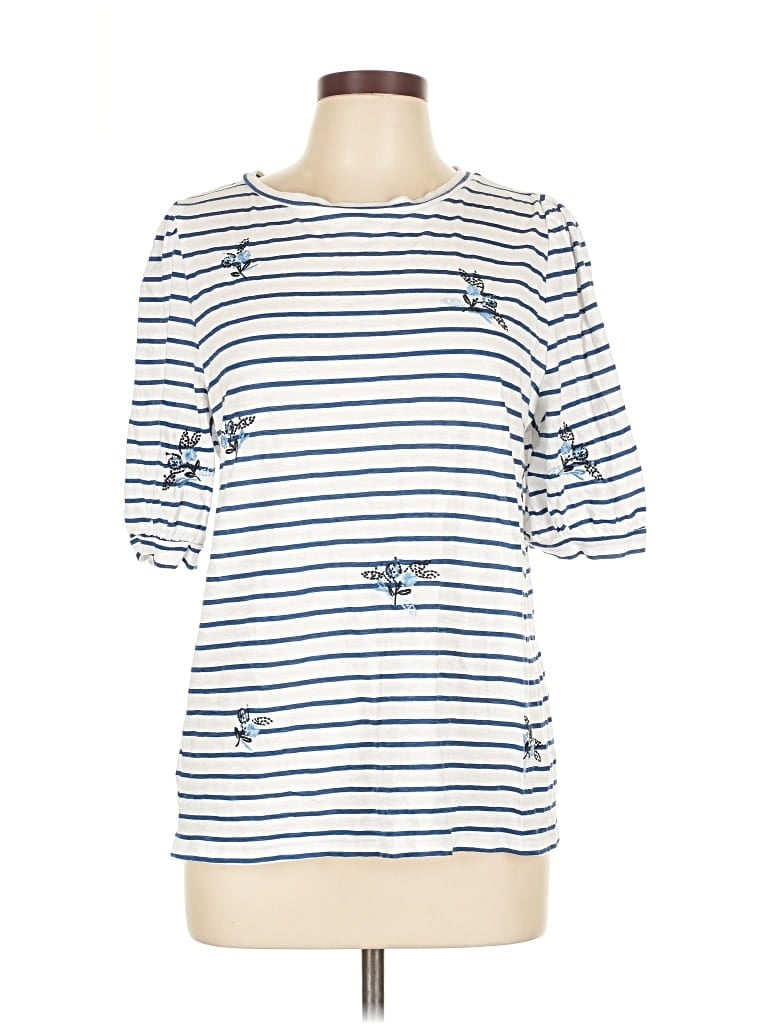 Pre-owned Ann Taylor Loft 3/4 Sleeve T-shirt In Blue