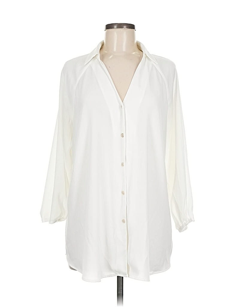 Pre-owned Cabi 3/4 Sleeve Blouse In White