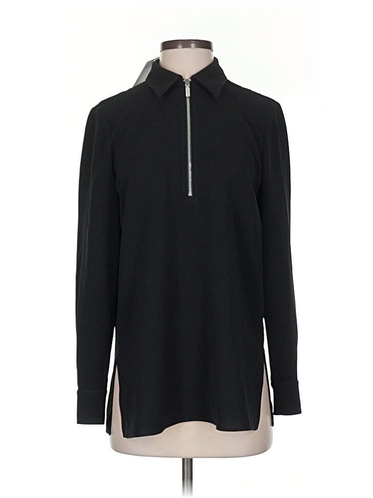 Pre-owned Lafayette 148 Long Sleeve Top Black Turtleneck Tops