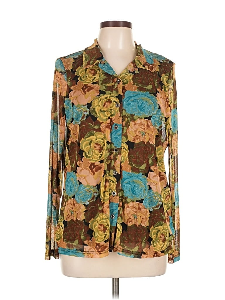 Pre-owned Jane And Delancey Long Sleeve Blouse In Brown