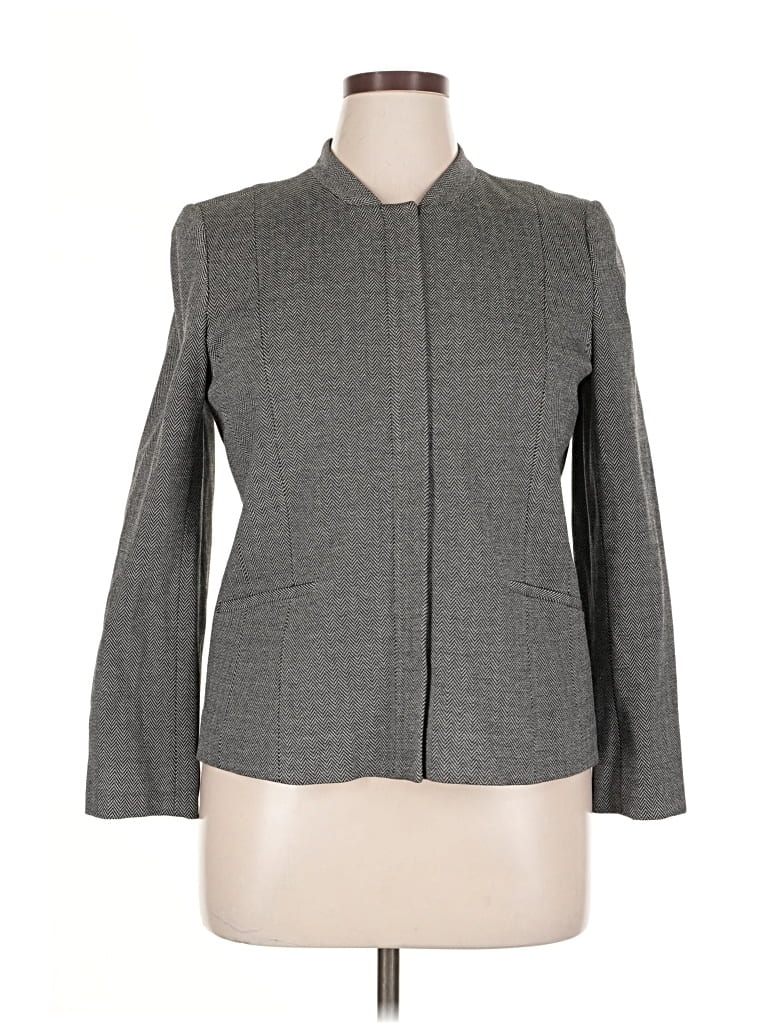 Talbots Blazer Jacket In Gray