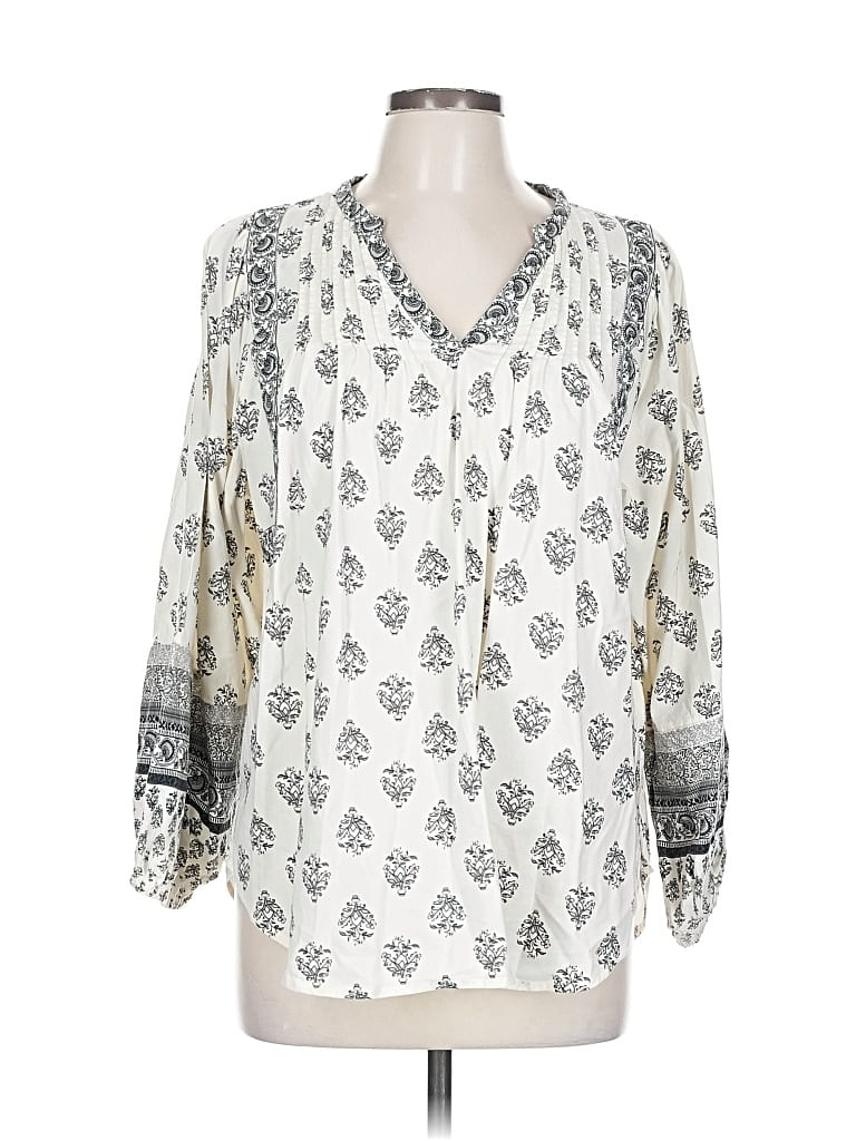 Pre-owned Old Navy 3/4 Sleeve Blouse In White