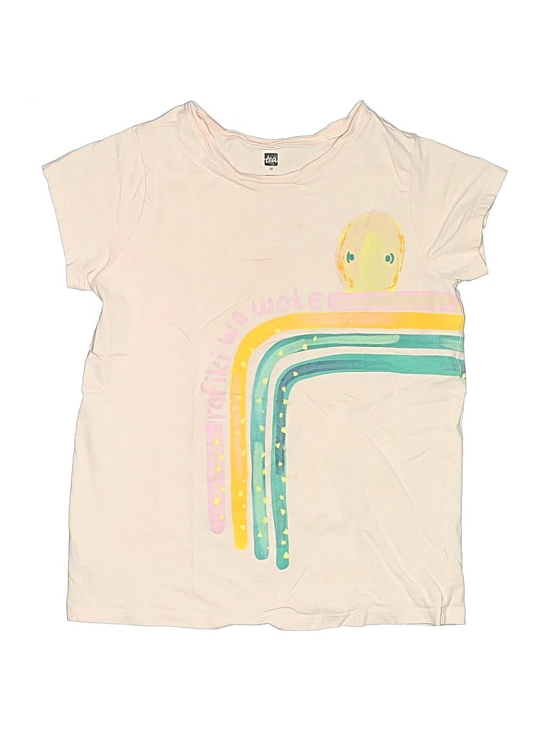 Pre-owned Tea Kids' Short Sleeve T-shirt In White