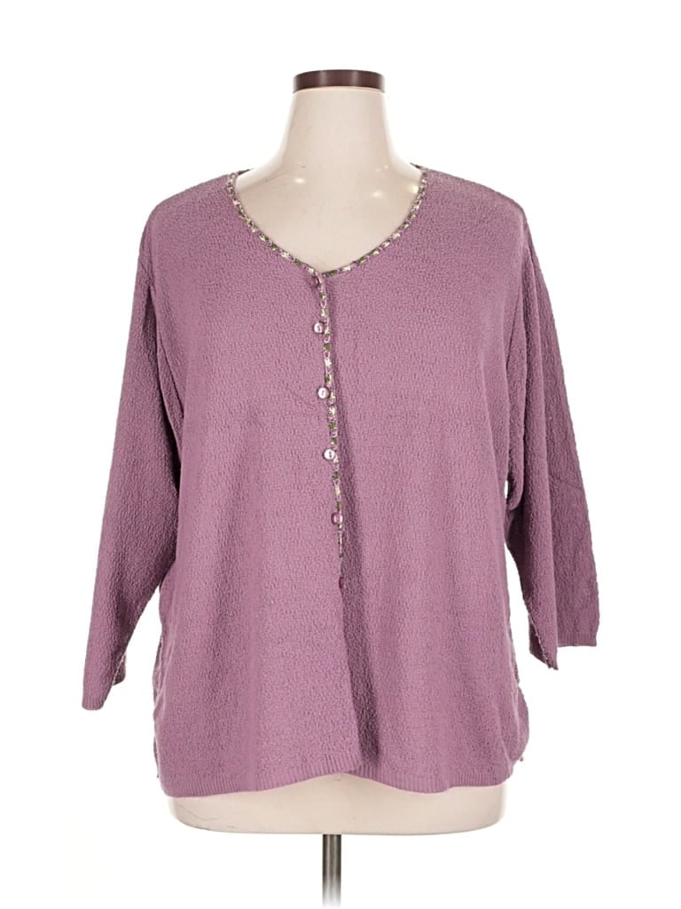Pre-owned Unbranded Cardigan Sweater In Purple