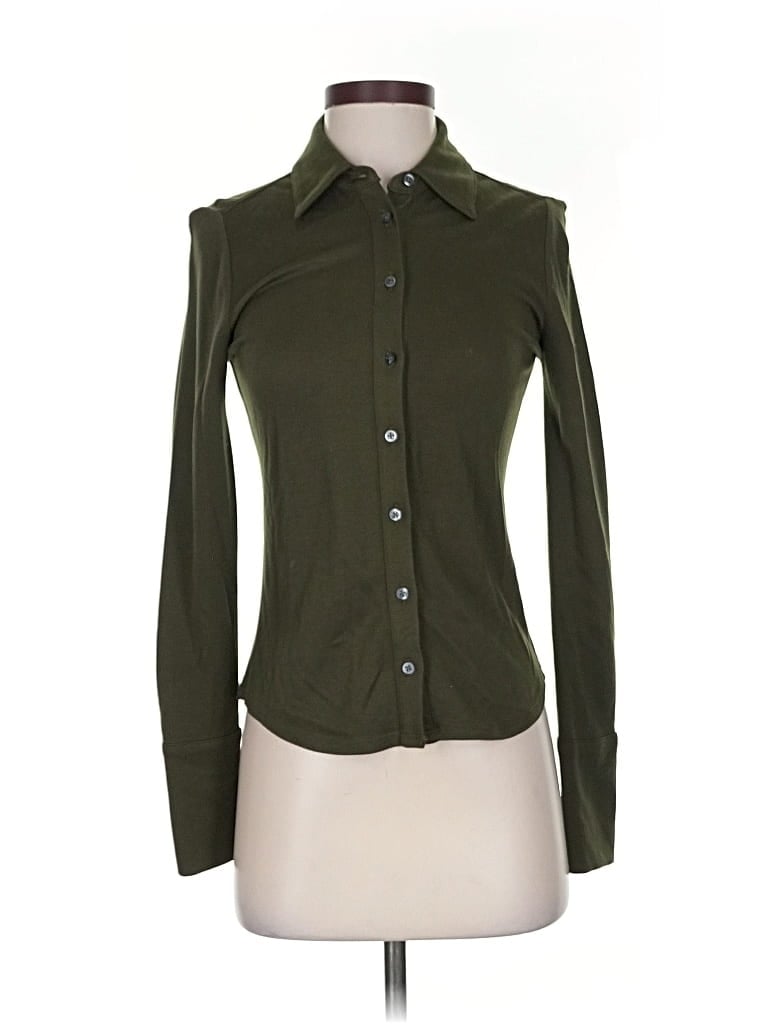 Pre-owned Banana Republic Long Sleeve Blouse In Green