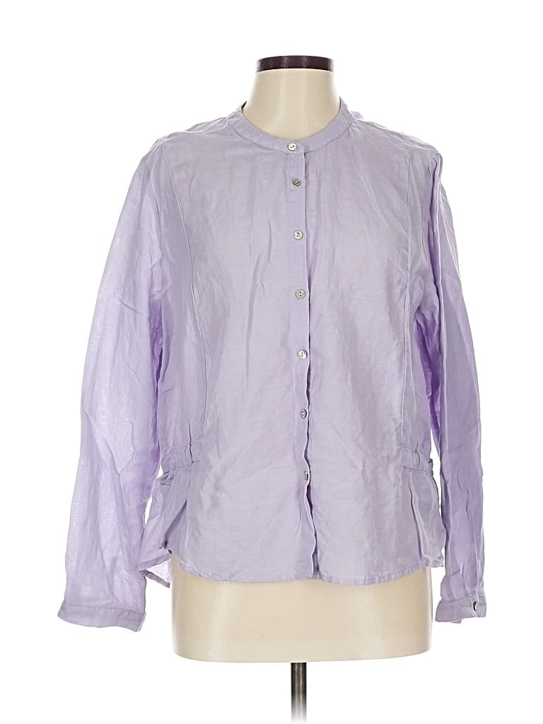 Pre-owned Lintico Long Sleeve Button Down Shirt In Purple