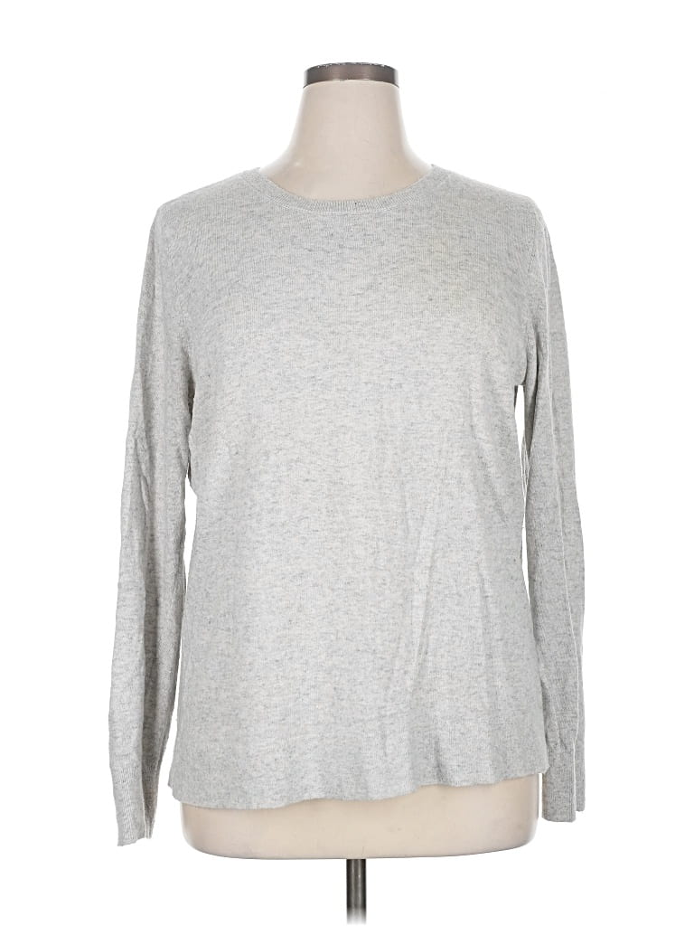 Pre-owned Ann Taylor Loft Pullover Sweater In Silver