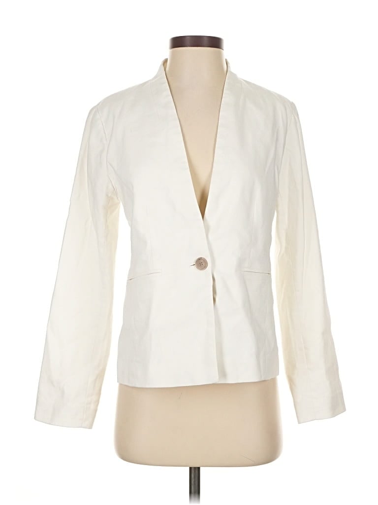 Pre-owned Ann Taylor Blazer Jacket In White